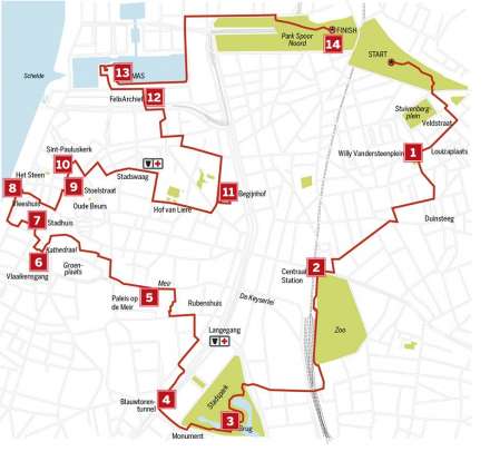 Antwerp Urban Trail Parcours 2014