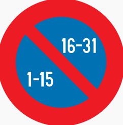 Verkeersbord beurtelings parkeren