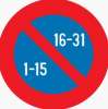 Verkeersbord beurtelings parkeren