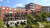 Zicht op stadstuin Citify nieuwbouwproject in Antwerpen Noord