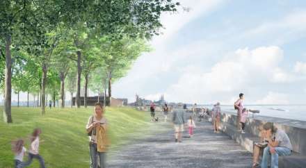Droogdokkenpark wandelpad en Belvédère