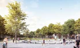 Het Museumplein van de heraangelegde Gedempte Zuiderdokken