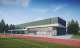 Gymhal Ekeren zicht vanop de atletiekpiste