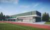 Gymhal Ekeren zicht vanop de atletiekpiste