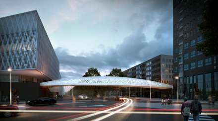 Ontwerp van de Parkbrug over de Leien