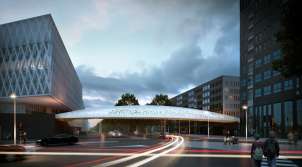 Ontwerp van de Parkbrug over de Leien