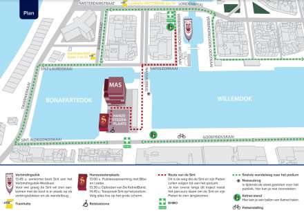 De route van de aankomst van Sinterklaas in Antwerpen 2019