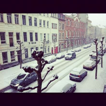 Sneeuw in Antwerpen