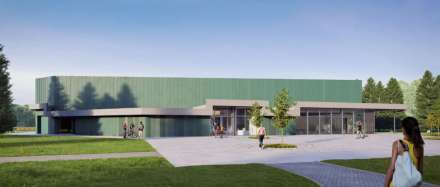 Nieuwe sporthal Ekeren vooraanzicht