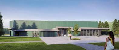 Nieuwe sporthal Ekeren vooraanzicht